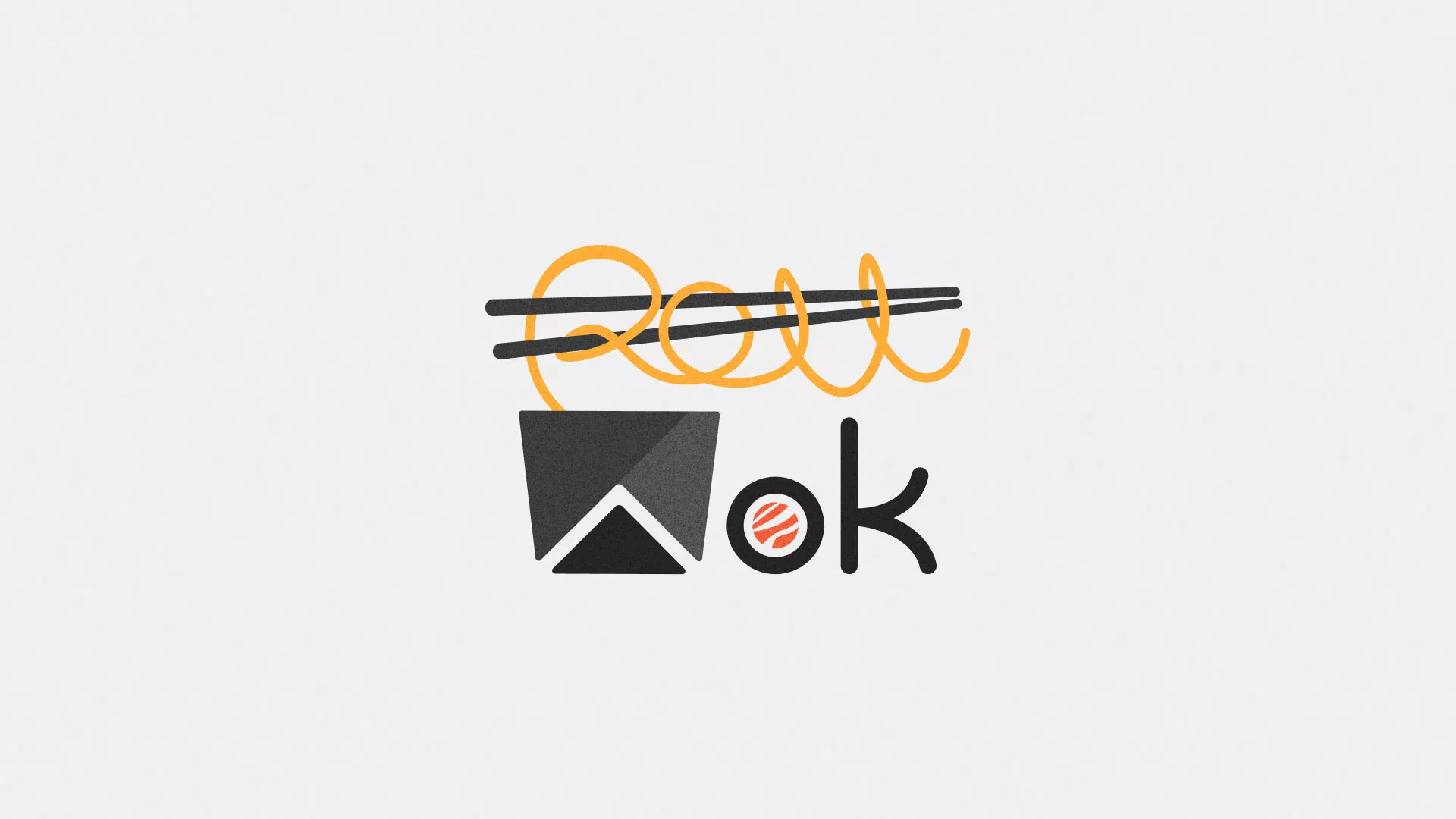Разработка логотипа суши-бара «Roll Wok Club» в Реже